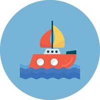 Sailing Flat Circle Multicolor vector