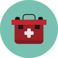 First Aid Kit Flat Circle Multicolor vector