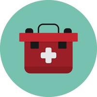 First Aid Kit Flat Circle Multicolor vector