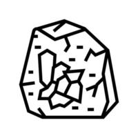 minerales en piedra línea icono vector ilustración