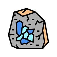 minerals in stone color icon vector illustration