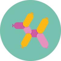 Balloon Dog Flat Circle Multicolor vector