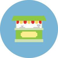 Food Stall Flat Circle Multicolor vector