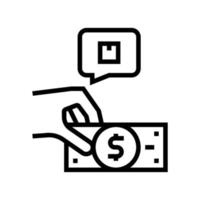 client buying box line icon vector illustration