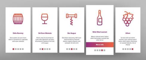 Wine Product Color Elements Vector Onboarding