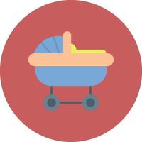 Baby Carriage Flat Circle Multicolor vector