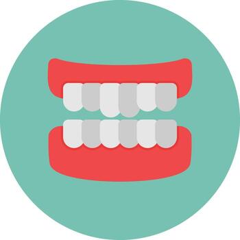 Denture Flat Circle Multicolor vector