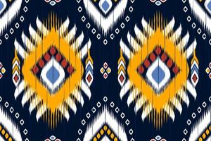 ikat geométrico étnico sin costuras patrón tradicional oriental tribal rayado. estilo azteca. diseño para fondo, ilustración, tela, batik, ropa, envoltura, papel tapiz, alfombra, bordado vector