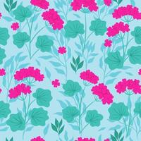 Seamless pattern with geranium flowers. Vector graphics.