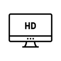 hd resolution computer screen line icon vector illustration