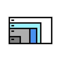 different resolution and diagonal computer monitor color icon vector illustration