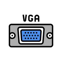 ilustración de vector de icono de color de puerto de computadora vga