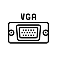 ilustración de vector de icono de línea de puerto de computadora vga