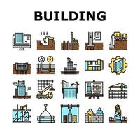Building Construction Collection Icons Set Vector