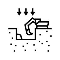 excavation pit for building line icon vector illustration