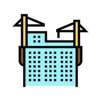 cranes building skyscraper color icon vector illustration