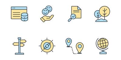 Geocaching icons set . Geocaching pack symbol vector elements for infographic web