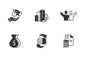 conjunto de iconos de hipoteca. elementos de vector de símbolo de paquete de hipoteca para web de infografía