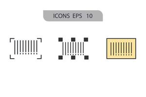 iconos de código de barras símbolo elementos vectoriales para web infográfico vector