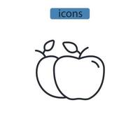 iconos de comestibles símbolo elementos vectoriales para web infográfico vector