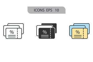 descuento iconos símbolo elementos vectoriales para infografía web vector