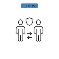 Social distancing icons  symbol vector elements for infographic web