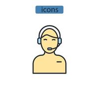 Support icons  symbol vector elements for infographic web