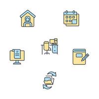 Work from home icons set . Work from home pack symbol vector elements for infographic web