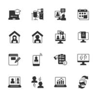 Work from home icons set . Work from home pack symbol vector elements for infographic web