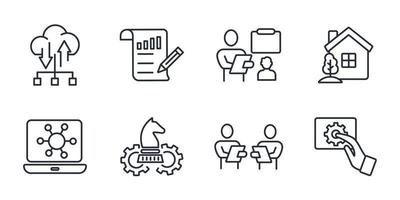 Work from home icons set . Work from home pack symbol vector elements for infographic web