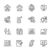 Work from home icons set . Work from home pack symbol vector elements for infographic web