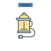 electrodomésticos iconos símbolo elementos vectoriales para infografía web vector