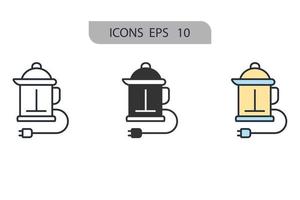 electrodomésticos iconos símbolo elementos vectoriales para infografía web vector