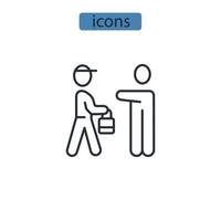 iconos de entrega símbolo elementos vectoriales para web infográfico vector