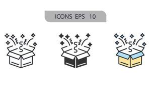 surprise box icons  symbol vector elements for infographic web