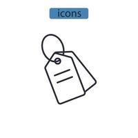 iconos de etiqueta de precio símbolo elementos vectoriales para web infográfico vector