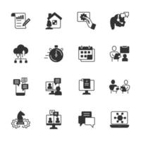 Work from home icons set . Work from home pack symbol vector elements for infographic web