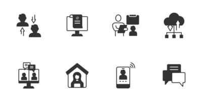 Work from home icons set . Work from home pack symbol vector elements for infographic web