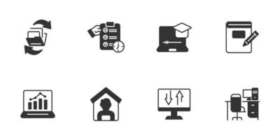 Work from home icons set . Work from home pack symbol vector elements for infographic web