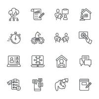 Work from home icons set . Work from home pack symbol vector elements for infographic web