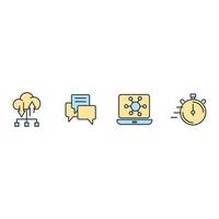 Work from home icons set . Work from home pack symbol vector elements for infographic web