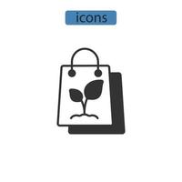 iconos de bolsa ecológica símbolo elementos vectoriales para web infográfico vector