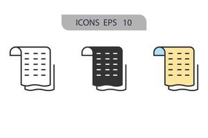 Receipt icons  symbol vector elements for infographic web