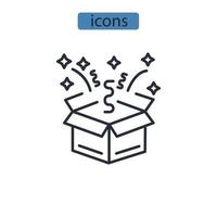 surprise box icons  symbol vector elements for infographic web