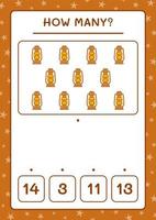 How many christmas lantern, game for children. Vector illustration, printable worksheet