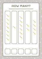 How many Sword, game for children. Vector illustration, printable worksheet