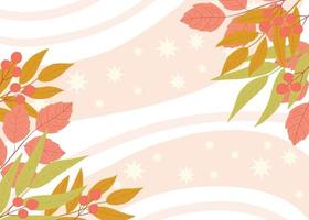 Autumn floral background with colorful tree leaves vector