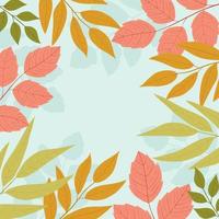 fondo floral de otoño con hojas de árboles de colores vector