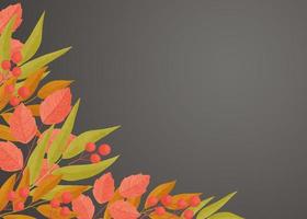 Autumn floral background with colorful tree leaves vector