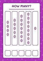 How many Ghost, game for children. Vector illustration, printable worksheet